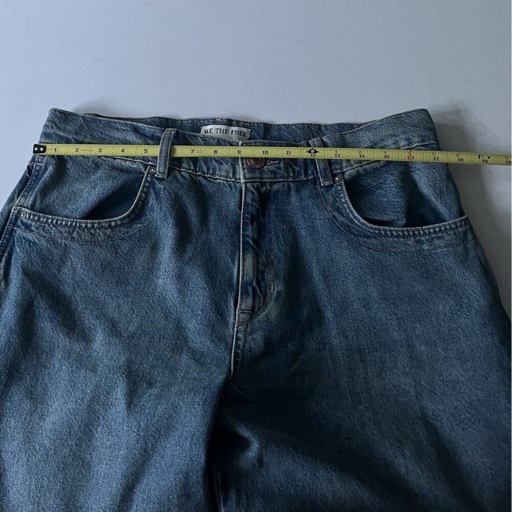 We The Free Benji Relaxed Wide Leg Blue Jeans Cotton Button Zip Pockets Sz 30 - Picture 7 of 8